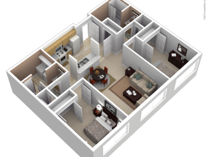 2x2: Beds - 2: Baths - 2: SqFt Range - 968 to 968