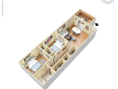 Cedar Hills Apartments - 2 Bedroom - 2 bed - 1 bath - 748 sf