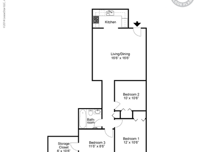 Cedar Hills Apartments - 3 Bedroom - 3 bed - 1 bath - 882 sf