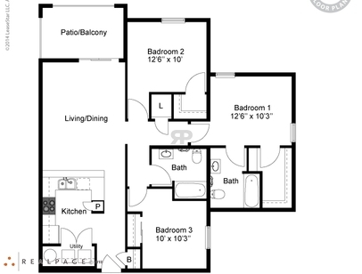 Villas De San Ignacio - 3x2 - 3 bed - 2 bath - 1160 sf