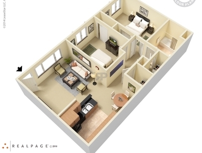 Park Place Apartments - 2 Bedroom - 2 bed - 1 bath - 839 sf