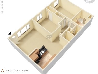 Park Place Apartments - 2 Bedroom - 2 bed - 1 bath - 839 sf