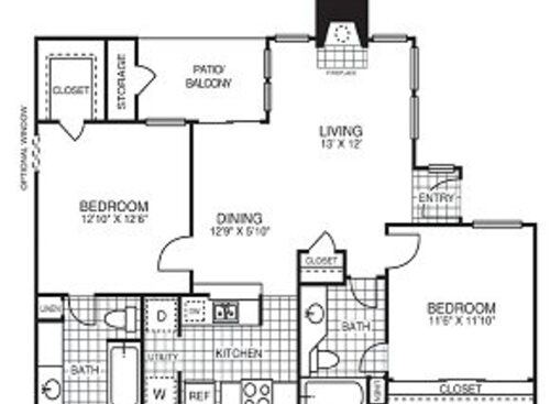 B1: Beds - 2: Baths - 2: SqFt Range - 922 to 922