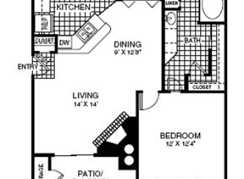 A2: Beds - 1: Baths - 1: SqFt Range - 725 to 725