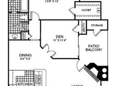 A4: Beds - 1: Baths - 1: SqFt Range - 968 to 968