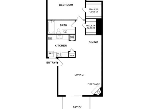 1 Bedroom/1 Bath Upstairs: Beds - 1: Baths - 1: SqFt Range - 714 to 714