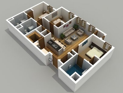 Mountaineer Place - 3B3B - 3 bed - 3 bath - 1141 sf