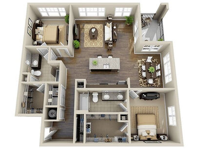 OneBedTwoBath: Beds - 1: Baths - 2: SqFt Range - 2000 to 2200