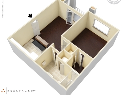 1 Bedroom Jr.: Beds - 1: Baths - 1: SqFt Range - 600 to 600