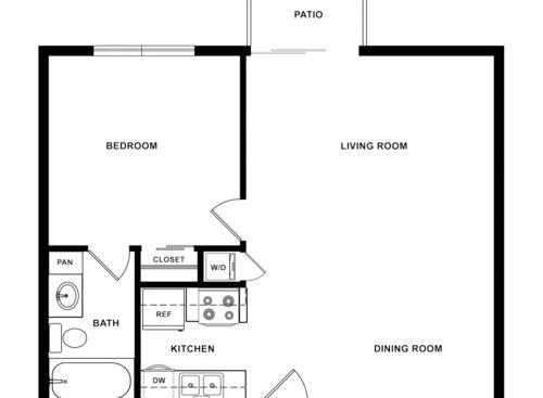 1X1A: Beds - 1: Baths - 1: SqFt Range - 635 to 635