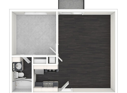 1X1A: Beds - 1: Baths - 1: SqFt Range - 635 to 635