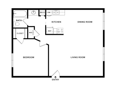 1X1B: Beds - 1: Baths - 1: SqFt Range - 720 to 720