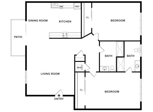 2X2: Beds - 2: Baths - 2: SqFt Range - 900 to 900