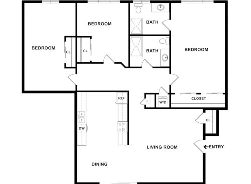 3X2: Beds - 3: Baths - 2: SqFt Range - 1129 to 1129