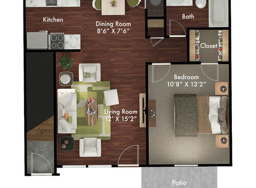 Palm - A2R: Beds - 1: Baths - 1: SqFt Range - 680 to 680