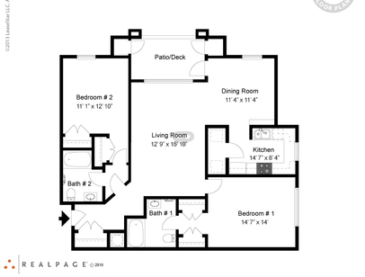 2 Bedroom: Beds - 2: Baths - 2: SqFt Range - 1200 to 1200