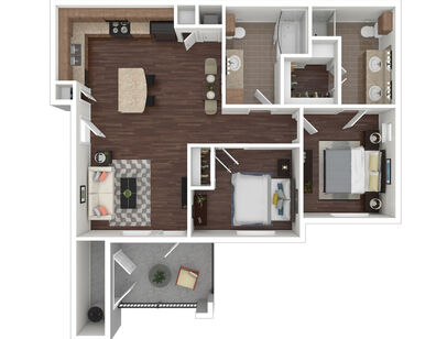 2 Bedrooms: Beds - 2: Baths - 2: SqFt Range - 850 to 850