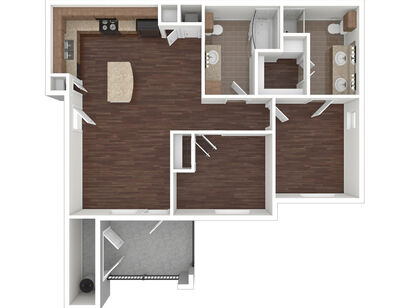 2 Bedrooms: Beds - 2: Baths - 2: SqFt Range - 850 to 850