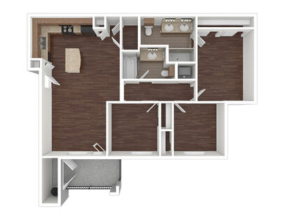 3 Bedrooms: Beds - 3: Baths - 2: SqFt Range - 1075 to 1075