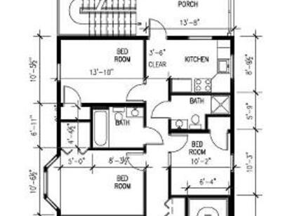 3 Bed 2 Bath (First Floor): Beds - 3: Baths - 2: SqFt Range - 0 to 0
