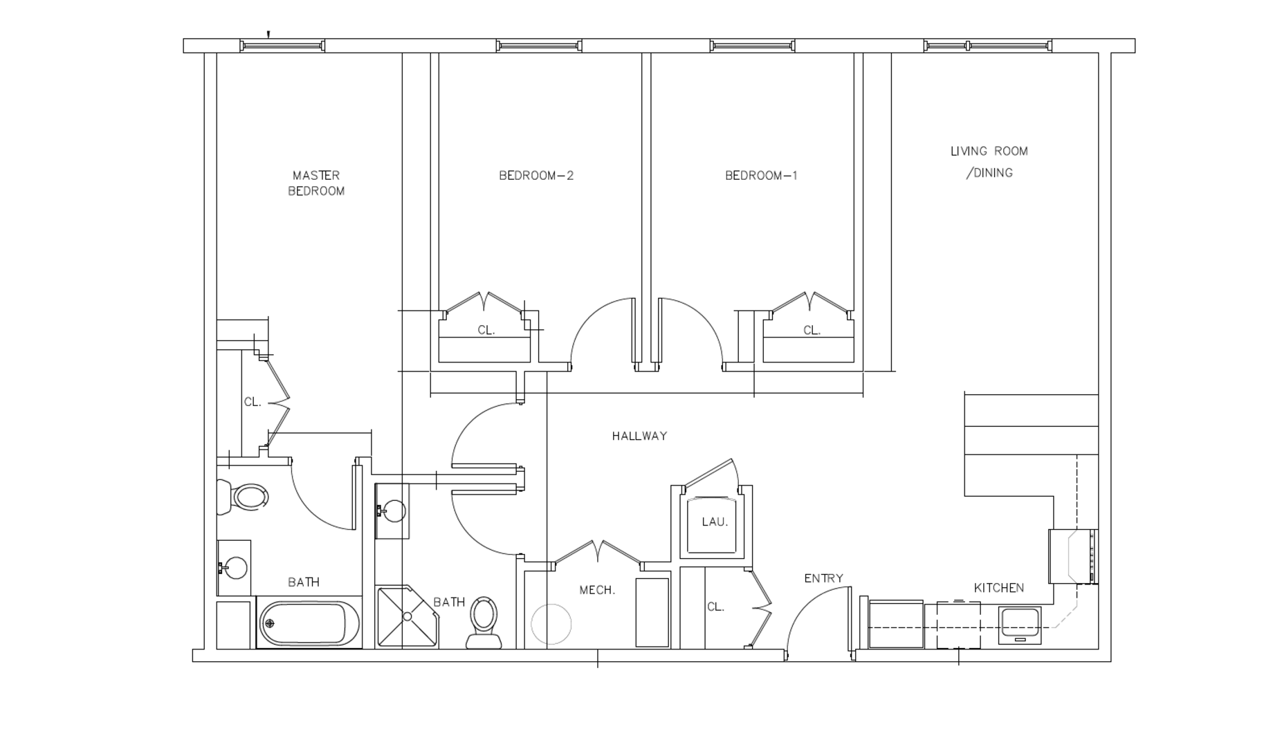 3 Bedroom floor plan