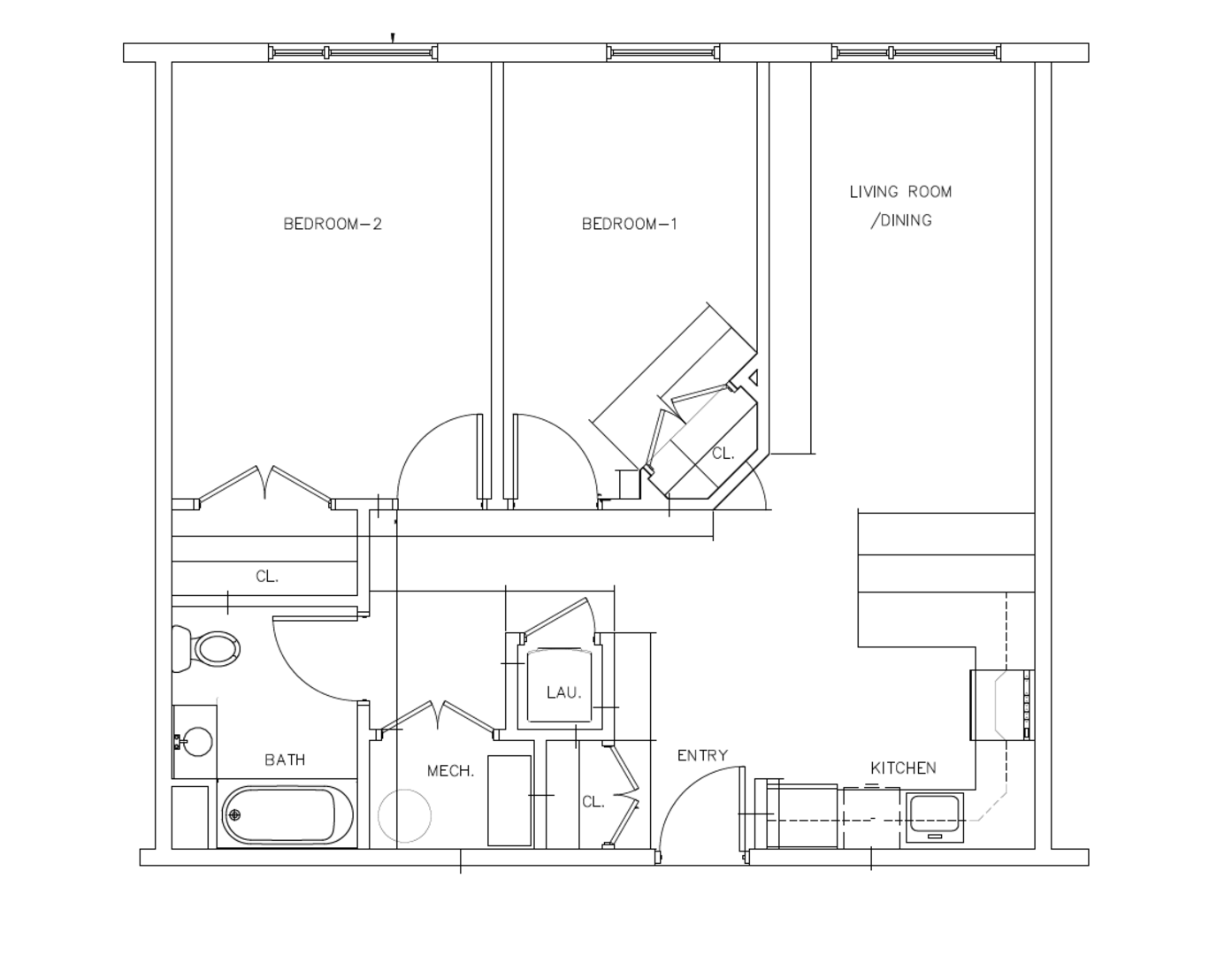 2 Bedroom floor plan