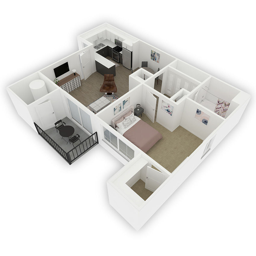 3D apartment layout preview at Morada West.