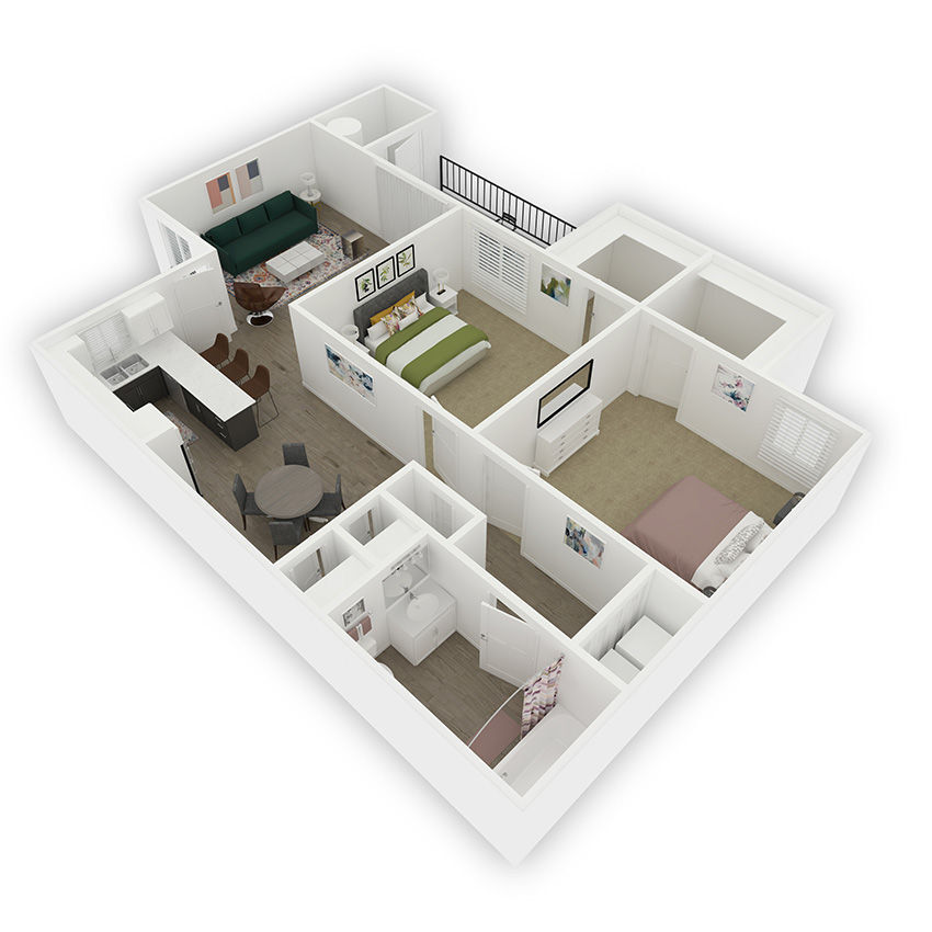 3D apartment layout preview at Morada West.
