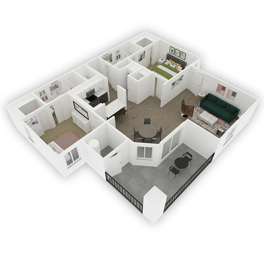 3D apartment layout preview at Morada West.