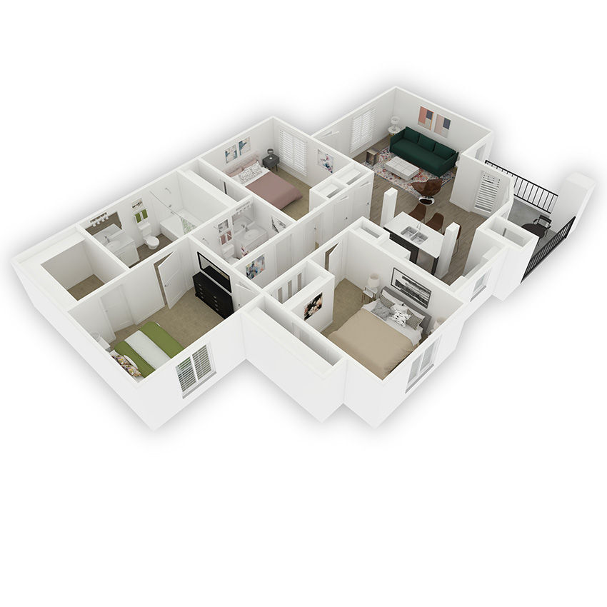 3D apartment layout preview at Morada West.