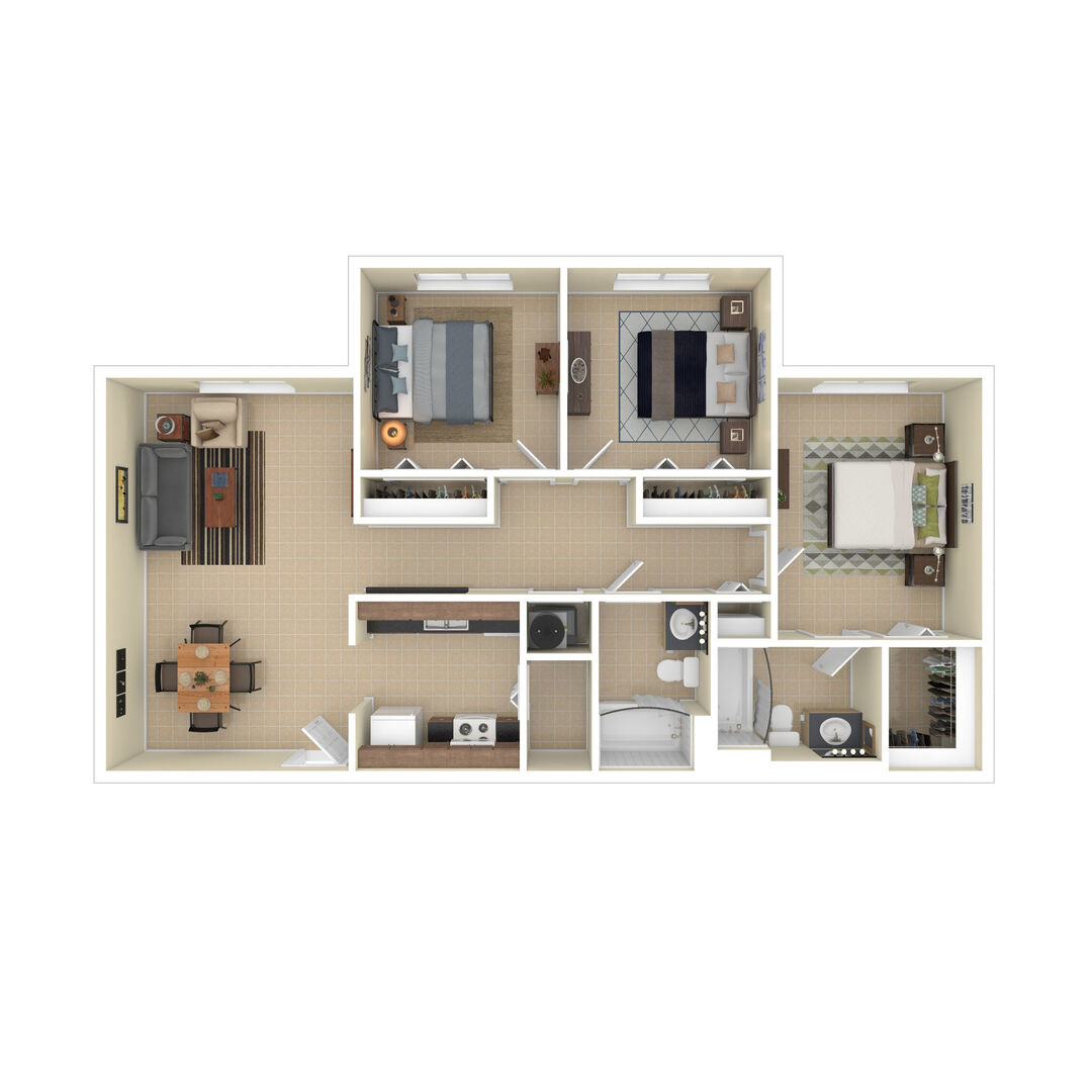 Three Bedroom floor plan