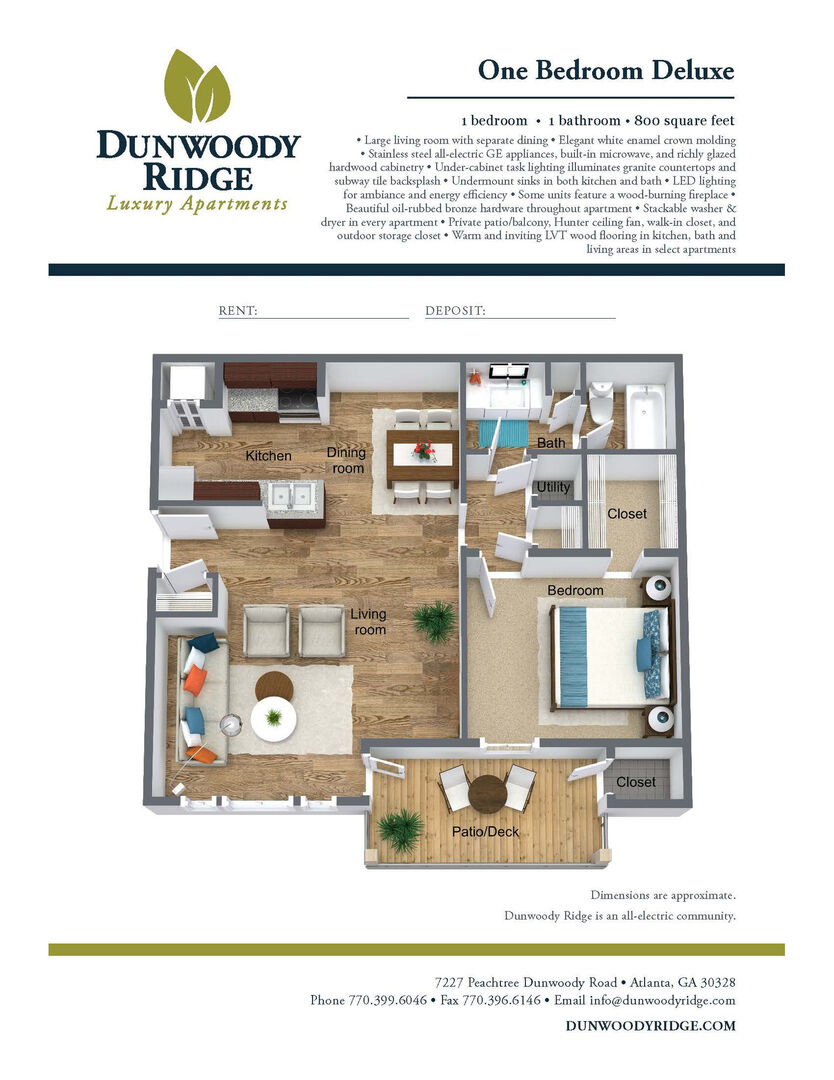 1 Bedroom Apartment – 7227 Peachtree Dunwoody Rd NE #2132, Atlanta, GA 30328