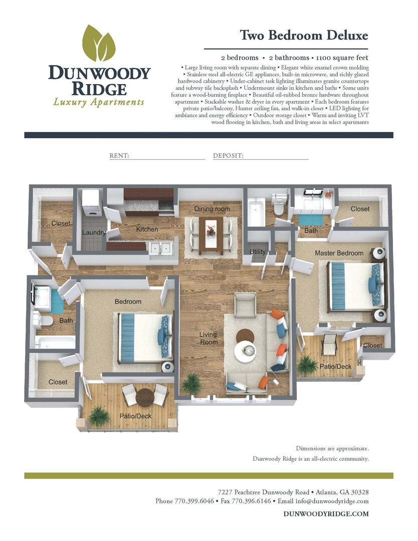 2 Bedroom Apartment – 7227 Peachtree Dunwoody Rd NE #7124, Atlanta, GA 30328