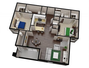 2X2 floor plan