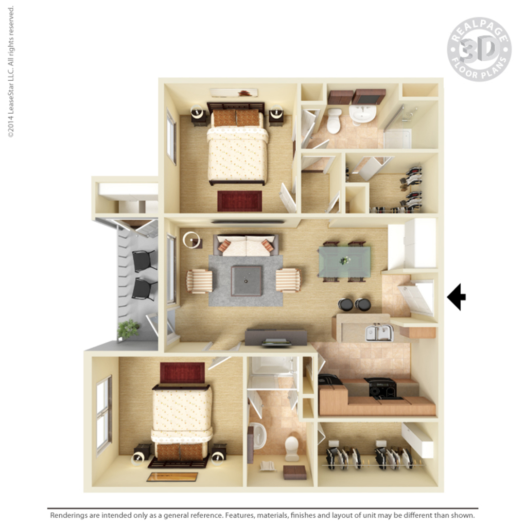 2 Bedroom Apartment – 3801 Center St. #0135, Deer Park, TX 77536