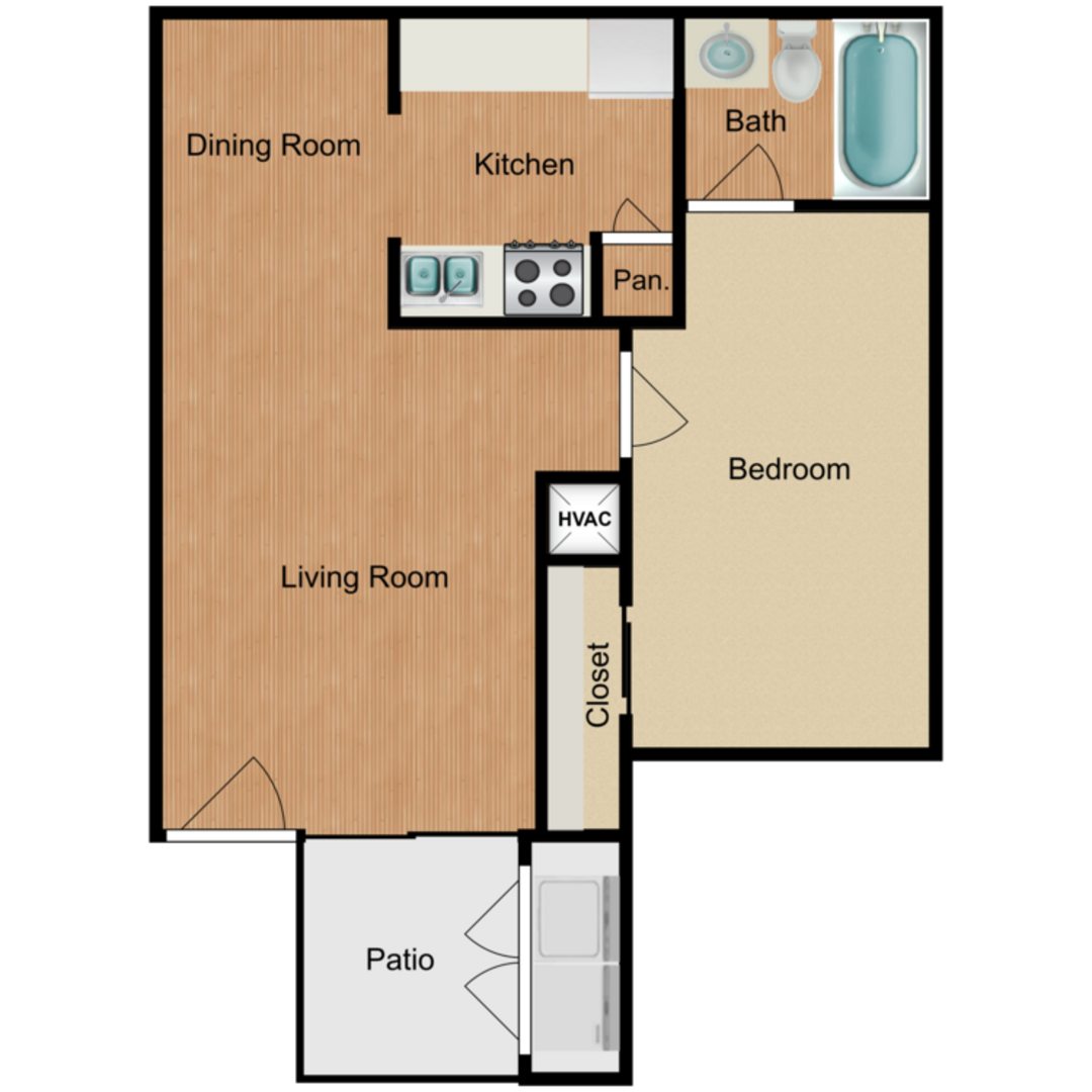 1 Bedroom Apartment – 4901 Misty Lane #203, Bay City, TX 77414