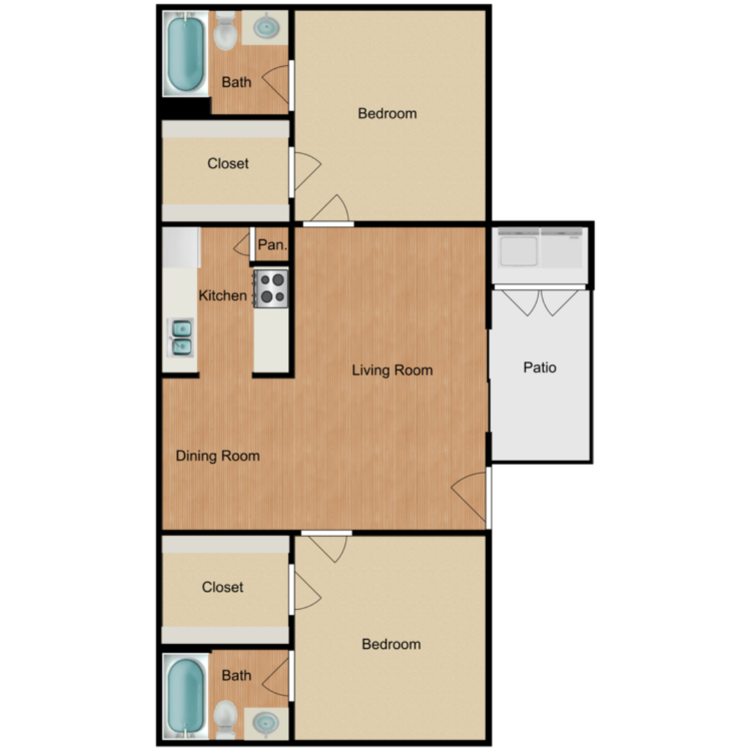 2 Bedroom Apartment – 4901 Misty Lane #516, Bay City, TX 77414