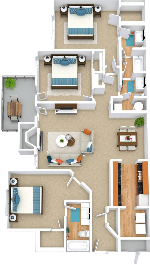 3 Bedroom Apartment – 100 Summerwalk Parkway #1607, Tucker, GA 30084