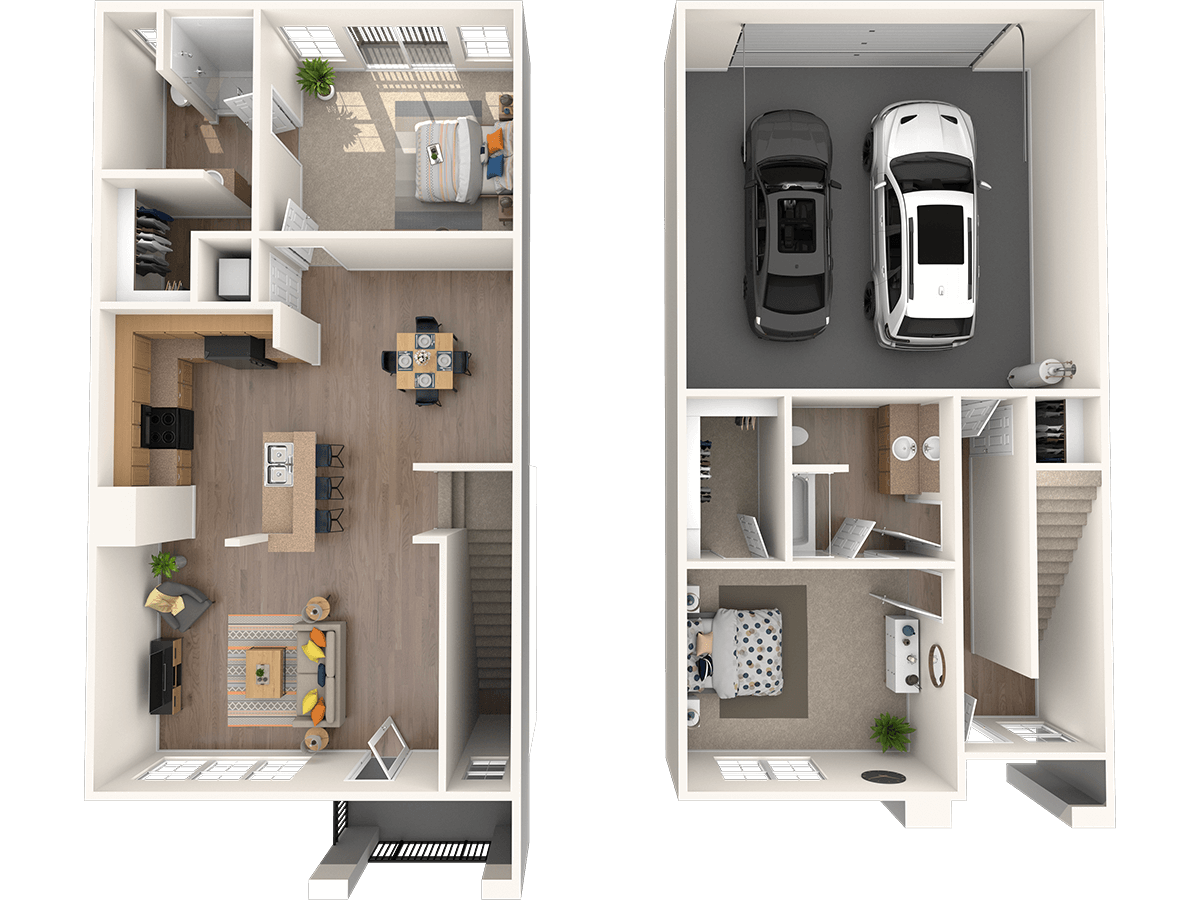 2 Bed 2 Bath floor plan