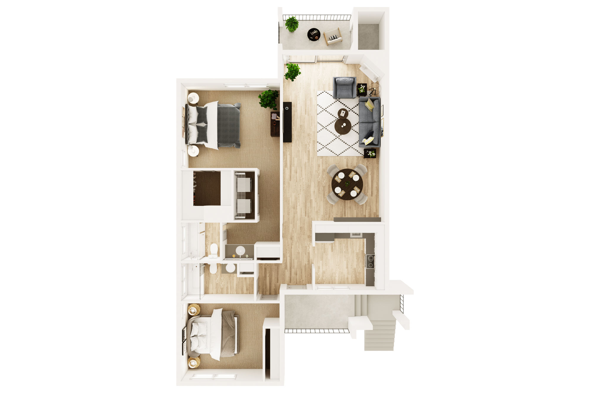 2x2 W/D floor plan