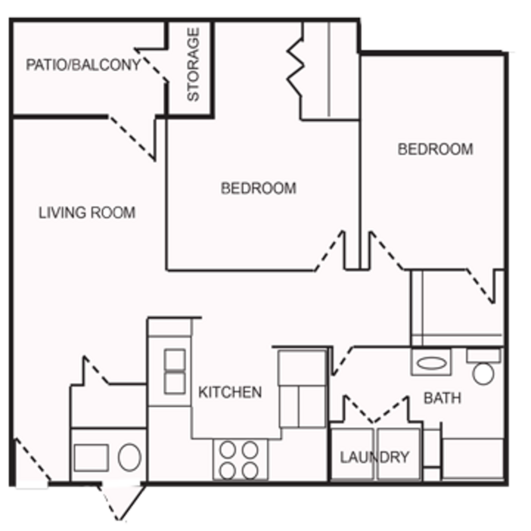 2 BR floor plan
