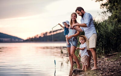 Family fishing at the Highfield Madison