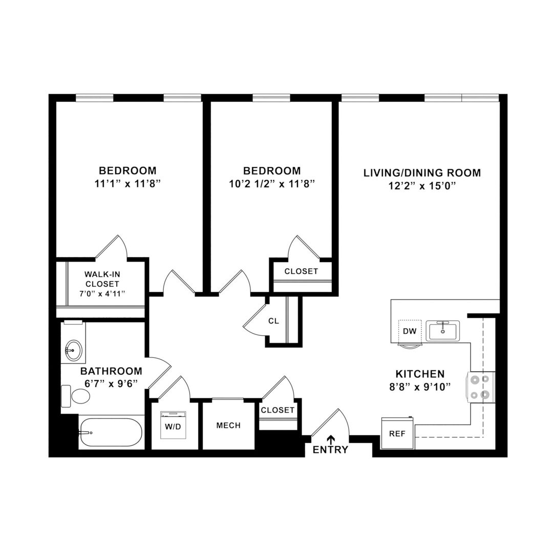 2 Bedroom Apartment – 1202 E Preston Street #221, Baltimore, MD 21202