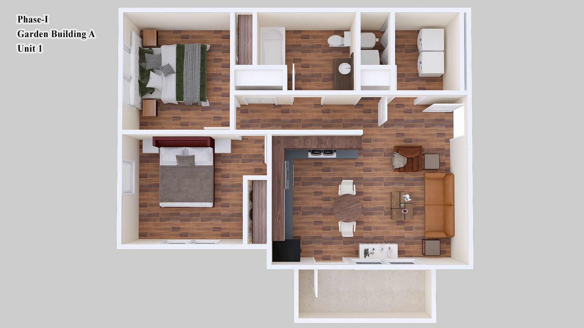 2 Bedroom Garden floor plan