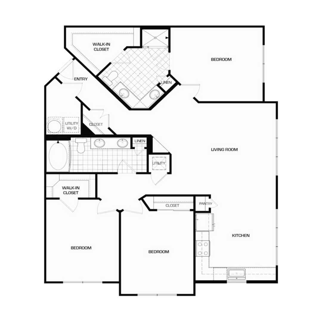 3 Bedroom Apartment – 1755 Crescent Plaza Drive #1084, Houston, TX 77077