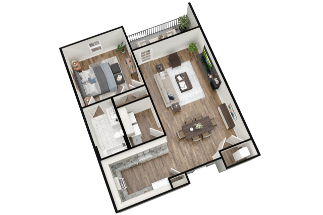 1X1E floor plan