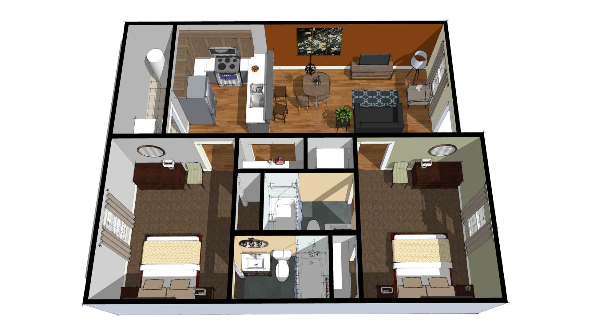 2x2C floor plan
