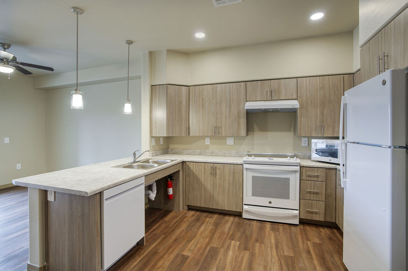 Apartment kitchen at Harmony at the Park I & II.