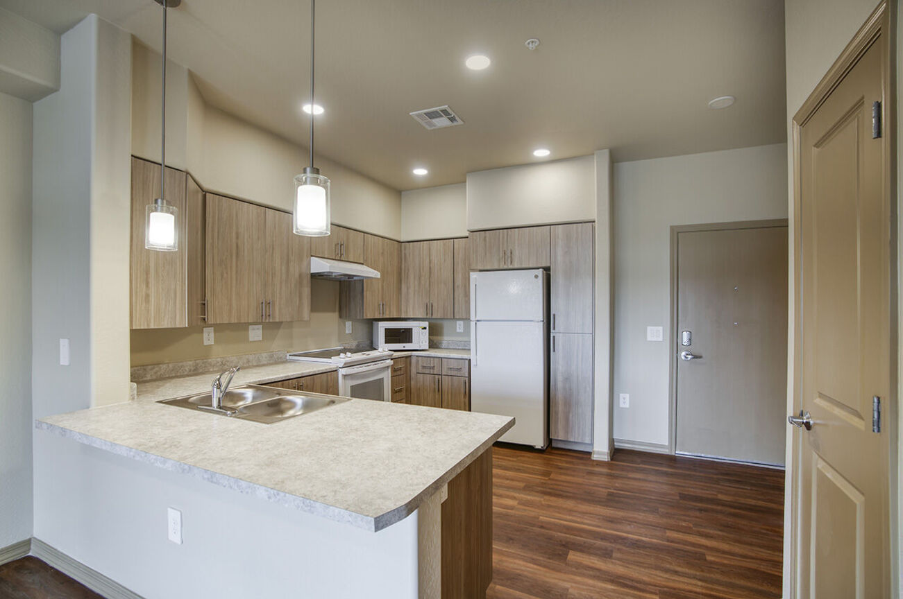 Apartment kitchen at Harmony at the Park I & II.