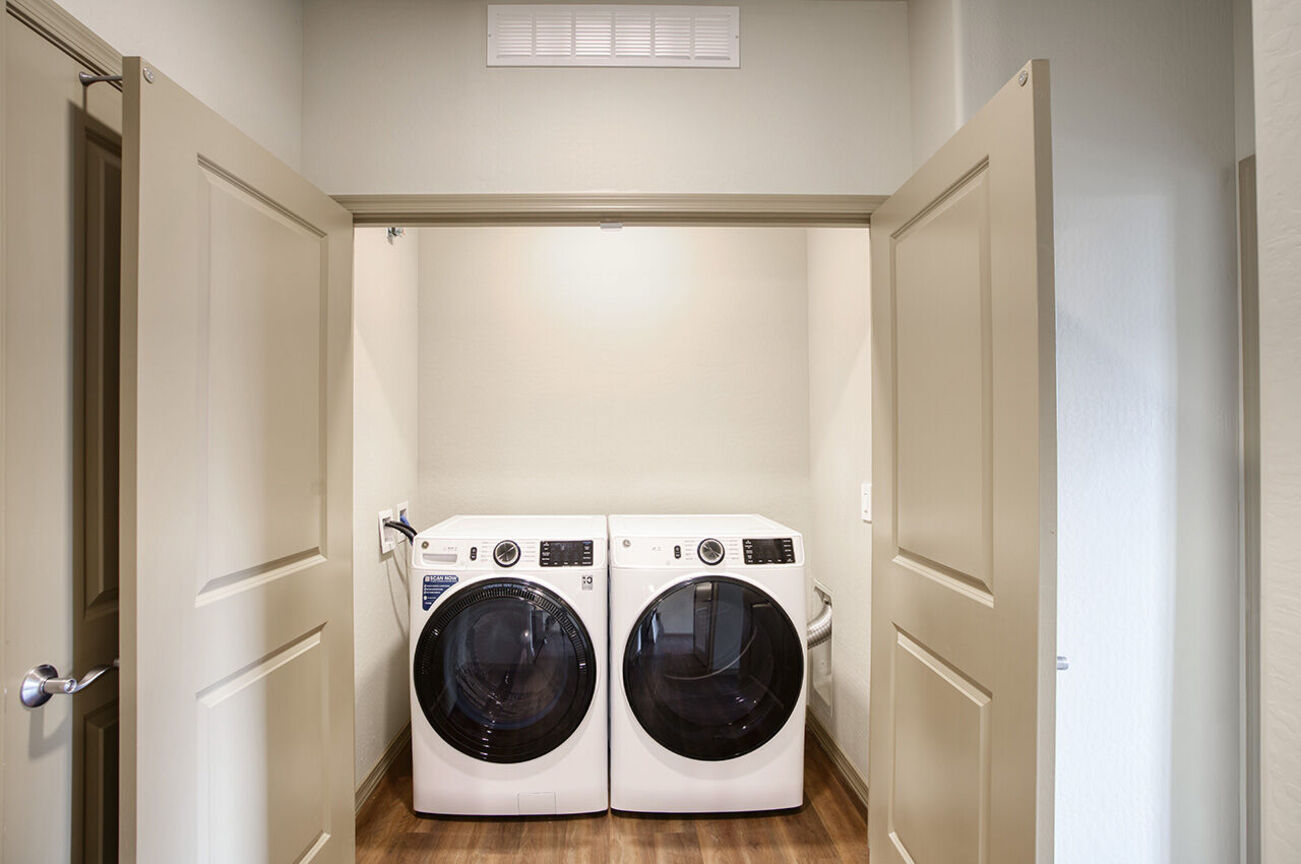 In-home laundry area at Harmony at the Park I & II.